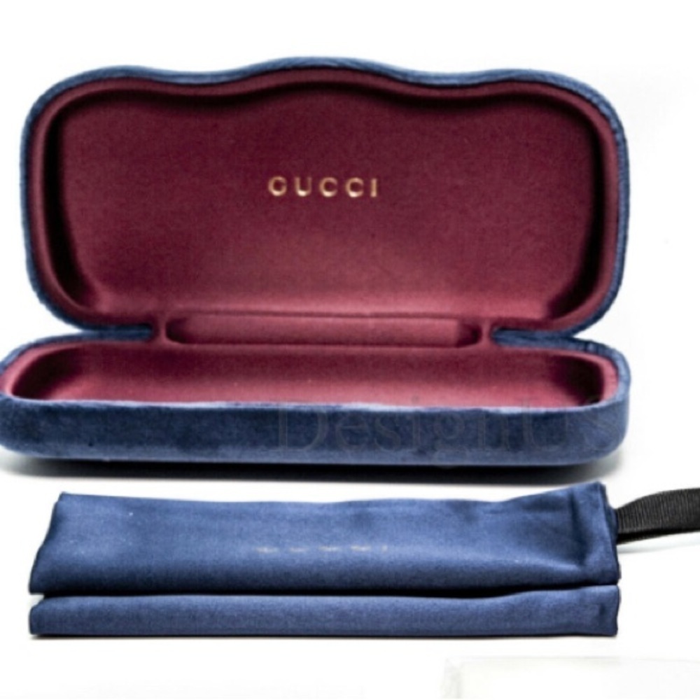 Gucci Blue Velvet Case size Small for Eyeglasses Made in Italy Authentic